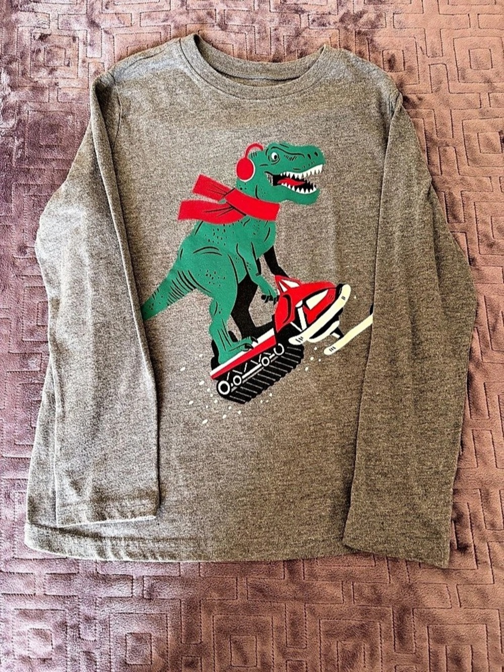 Boy’s Graphic Long Sleeve Shirt in Gray